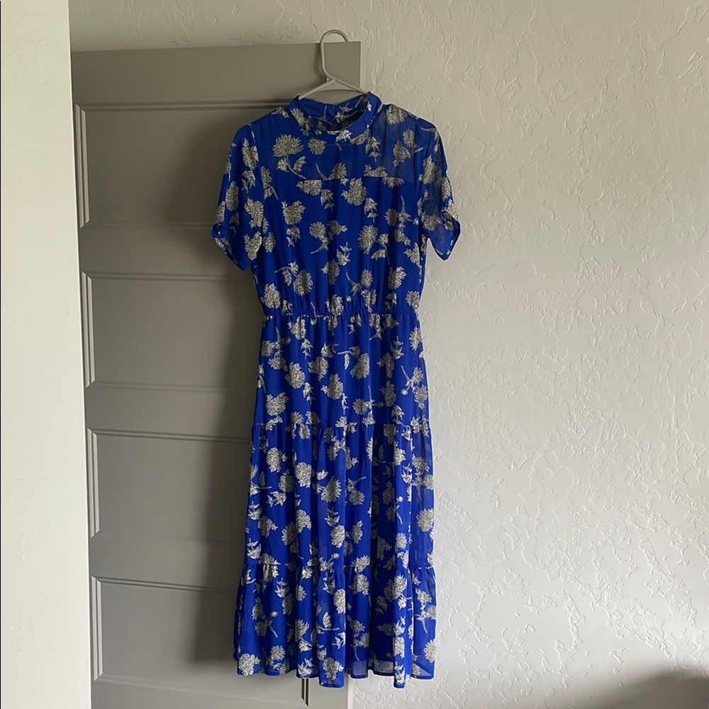 Lulus Floral Blue Dress